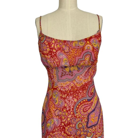 Room Two Sydney Floral Paisley Retro Y2K Colorful Midi Dress AU10 US 6 Glitter - Picture 6 of 12